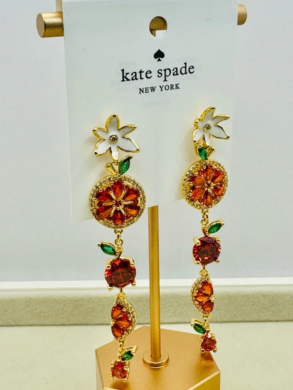 Kate Spade 🍊Sweet Citrus Orange Statement Earrings NEW